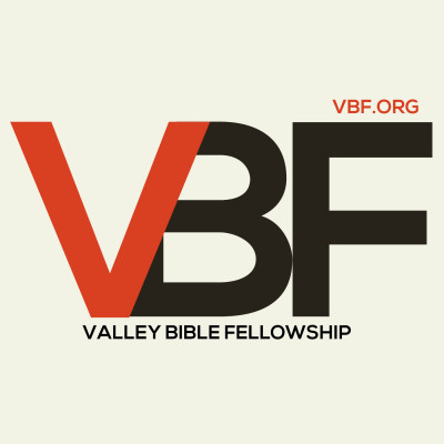 Logo of Valley Bible Fellowship featuring bold VBF letters in red and black on a light background.